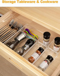Clear Drawer Organizer Tray Set