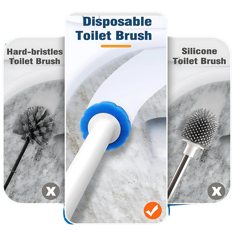 Disposable Toilet Cleaner Brush with 12 Brush Head