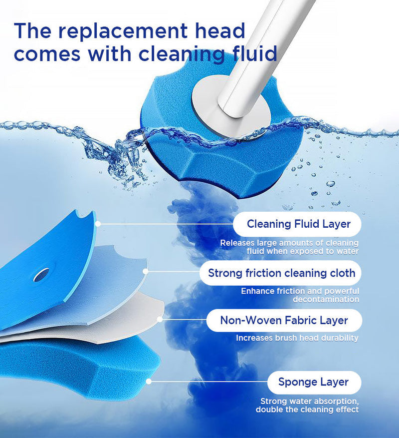 Disposable Toilet Cleaner Brush with 12 Brush Head
