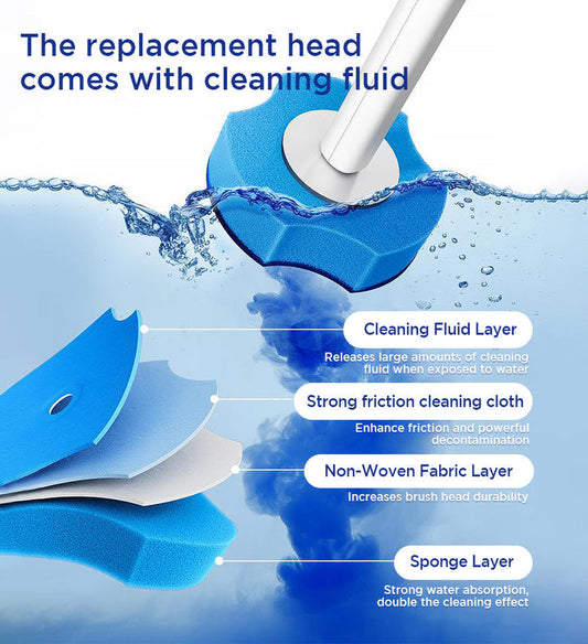 Disposable Toilet Cleaner Brush with 12 Brush Head