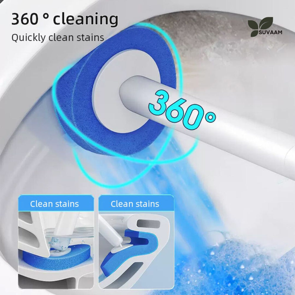 Disposable Toilet Cleaner Brush with 12 Brush Head