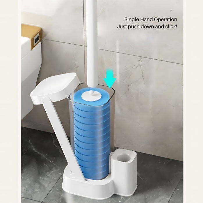 Disposable Toilet Cleaner Brush with 12 Brush Head