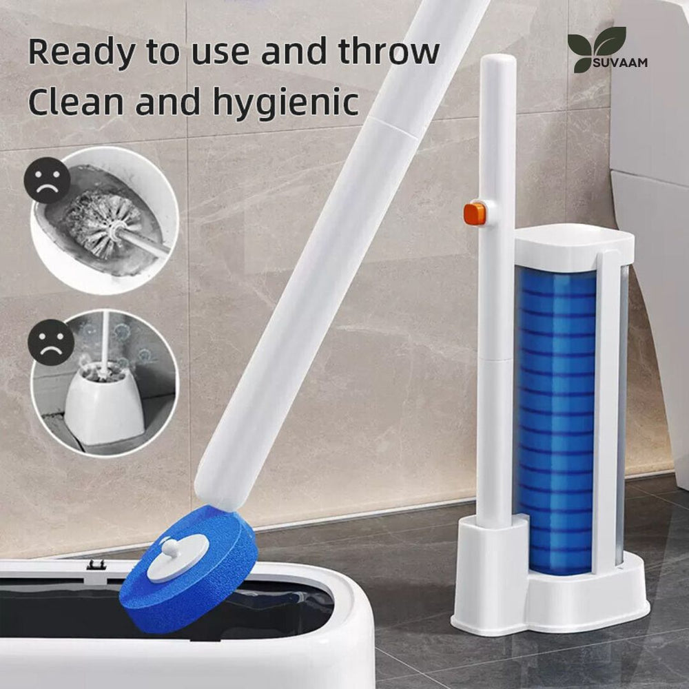 Disposable Toilet Cleaner Brush with 12 Brush Head