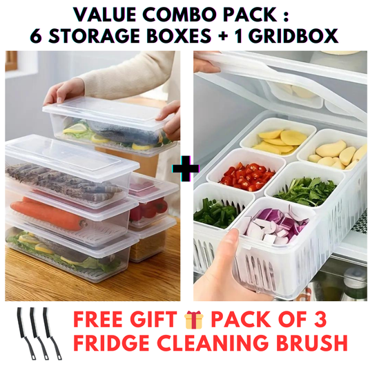 FreshBox - High Quality Fridge Organizer Box with Drain Plate
