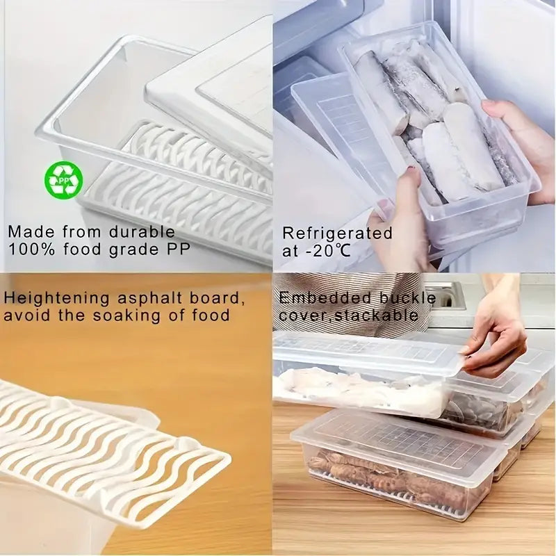FreshBox - High Quality Fridge Organizer Box with Drain Plate