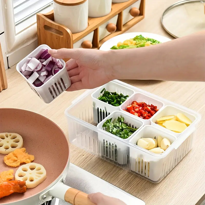 FreshBox - High Quality Fridge Organizer Box with Drain Plate