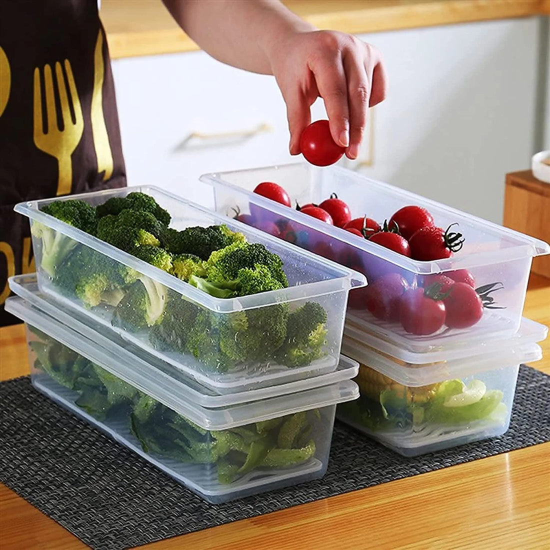 FreshBox - High Quality Fridge Organizer Box with Drain Plate